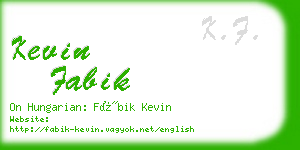 kevin fabik business card